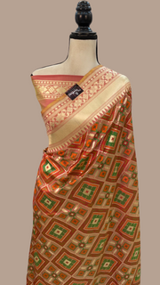 Pure Katan Silk Banarasi Handloom Saree - All over Jaal work - With Meenakari - The Handlooms