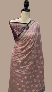 Pure Dupion Silk Banarasi Saree - Gold Zari - The Handlooms