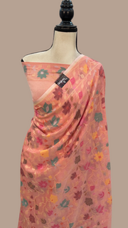 Pure Cotton Jamdani Handloom Banarasi Saree - The Handlooms
