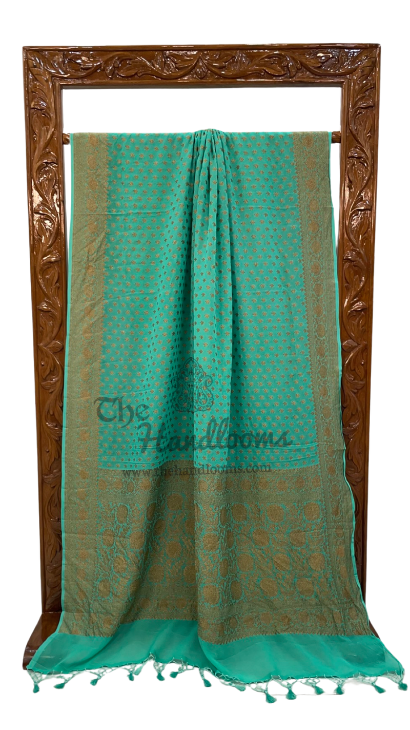 Khaddi Georgette Banarasi Saree -  Antique zari - The Handlooms