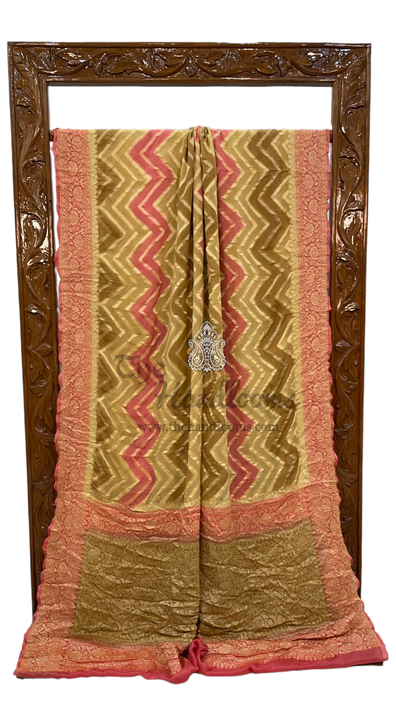 Pure Chiffon Khaddi Banarasi Saree - The Handlooms