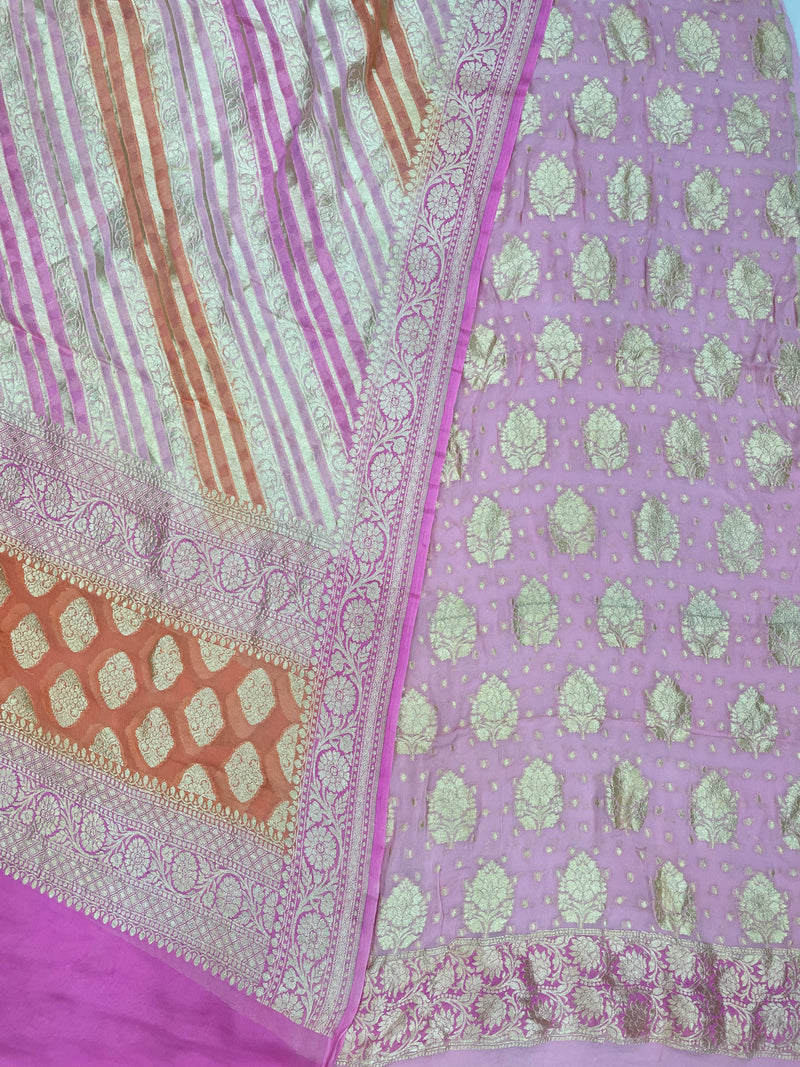 Pure Khaddi Georgette Banarasi Dress material - The Handlooms