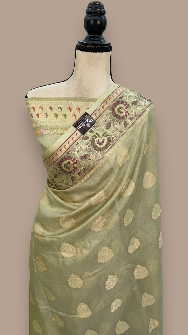 Pure Tussar Silk Handloom Banarasi Saree - The Handlooms
