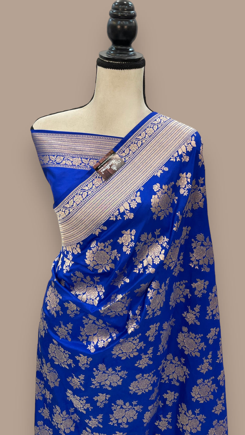 Pure Katan Silk Banarasi Handloom Saree - All over Jaal work - The Handlooms