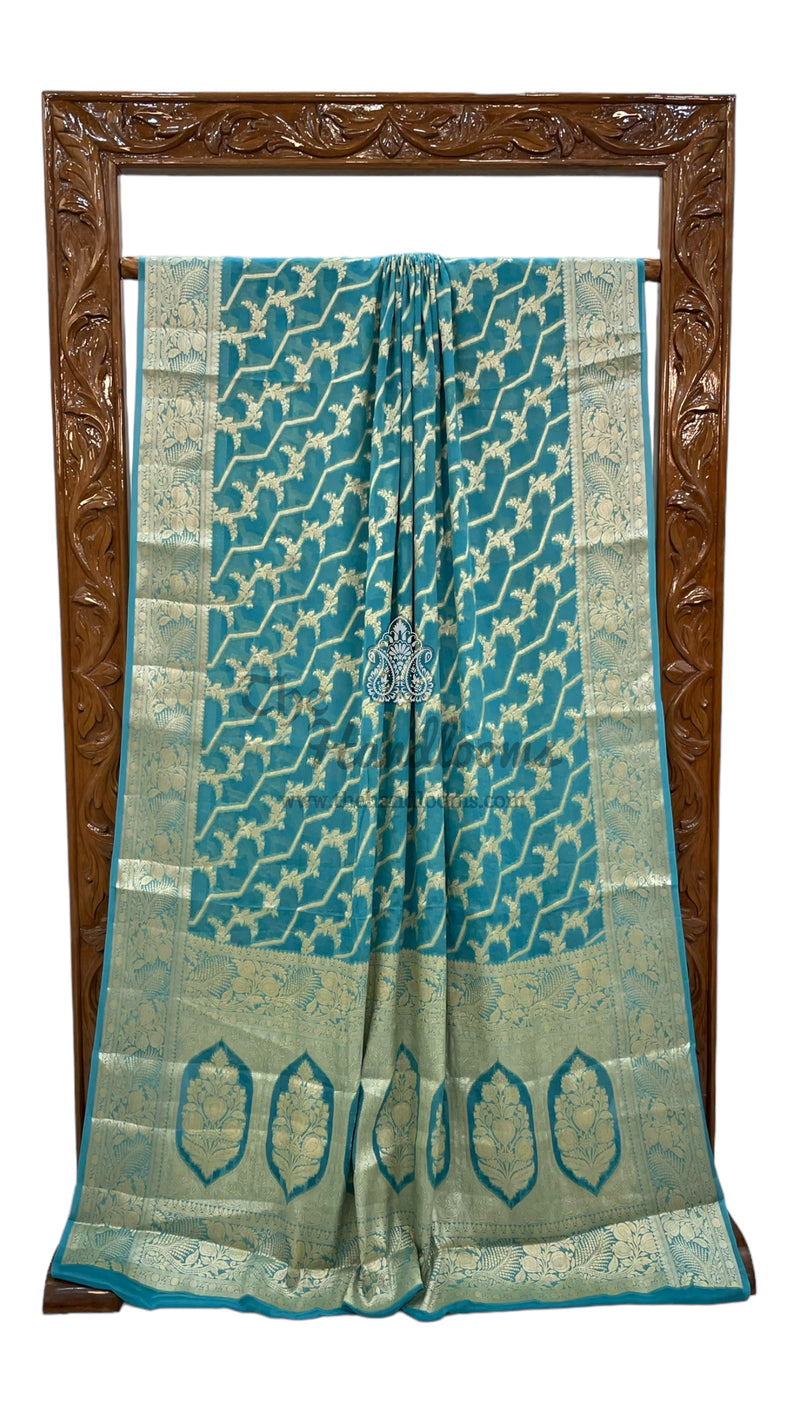 Pure Chiffon Khaddi Banarasi Saree - The Handlooms