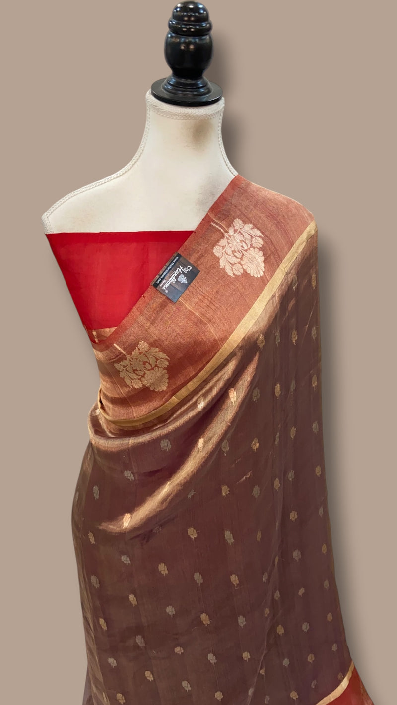 Pure Kora Tissue Silk Handloom Banarasi Saree