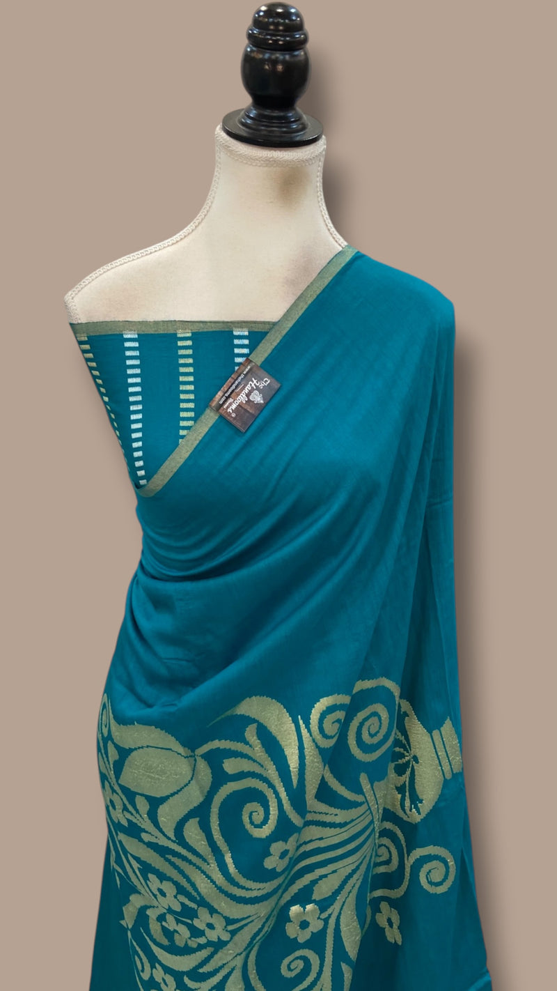 Pure Moonga Georgette Handloom Banarasi Saree