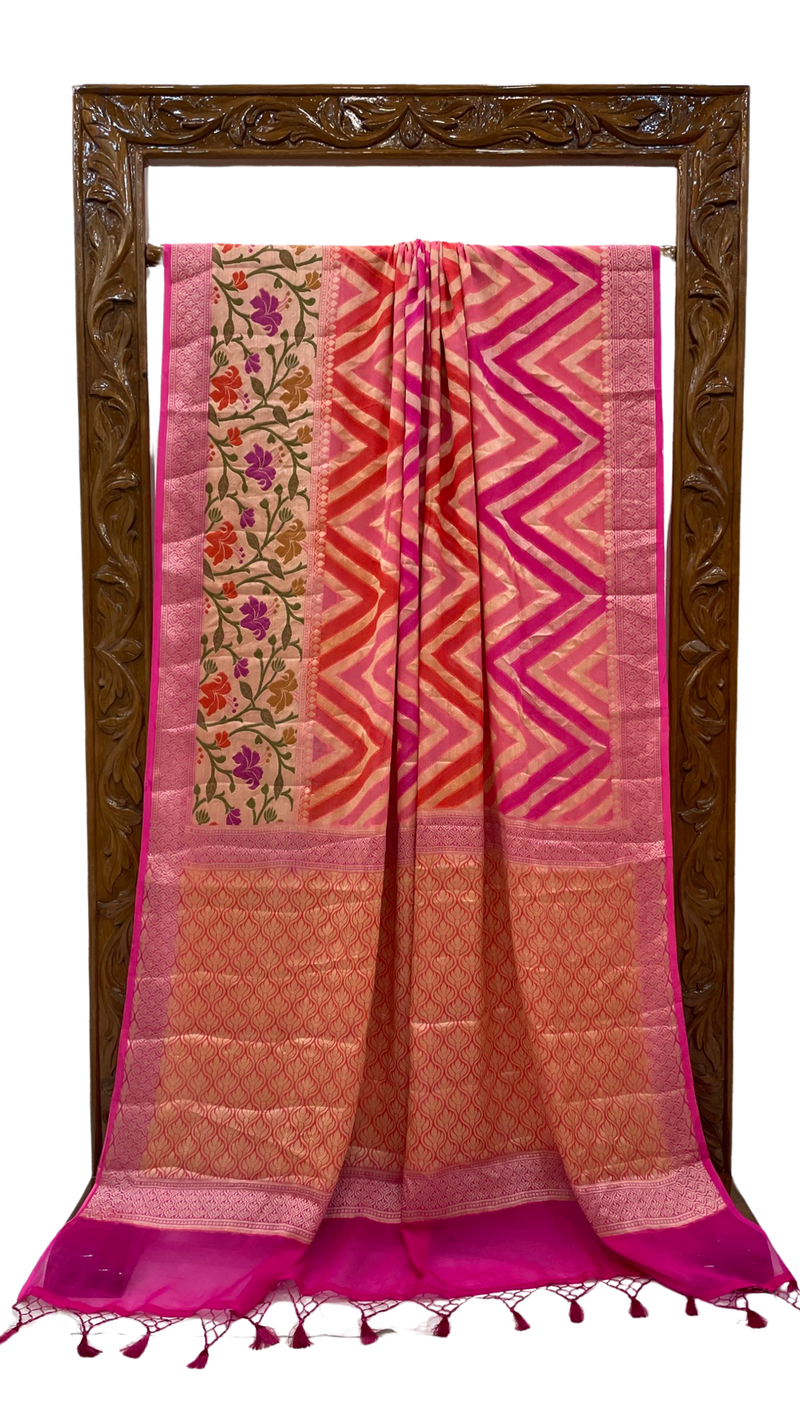 Rangkat Pure Chiffon Khaddi Banarasi Saree - The Handlooms