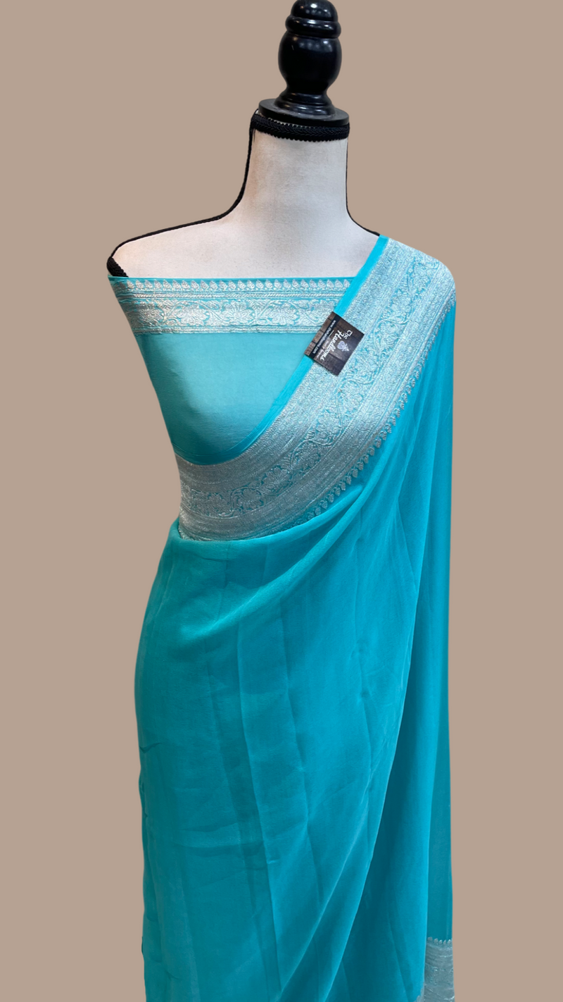 Pure Georgette Banarasi Handloom Saree - The Handlooms