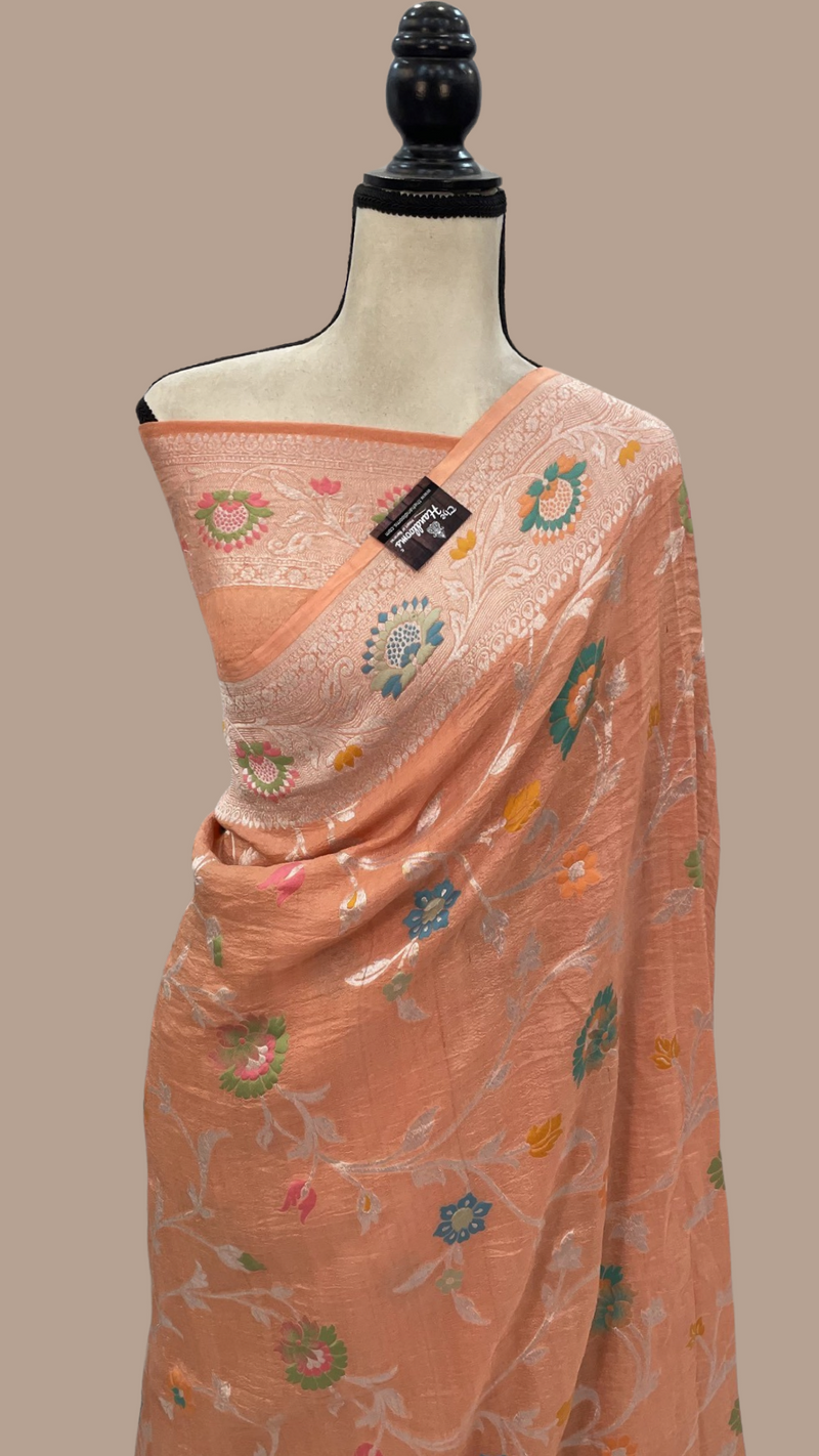 Tussar Georgette Handloom Banarasi Saree - The Handlooms