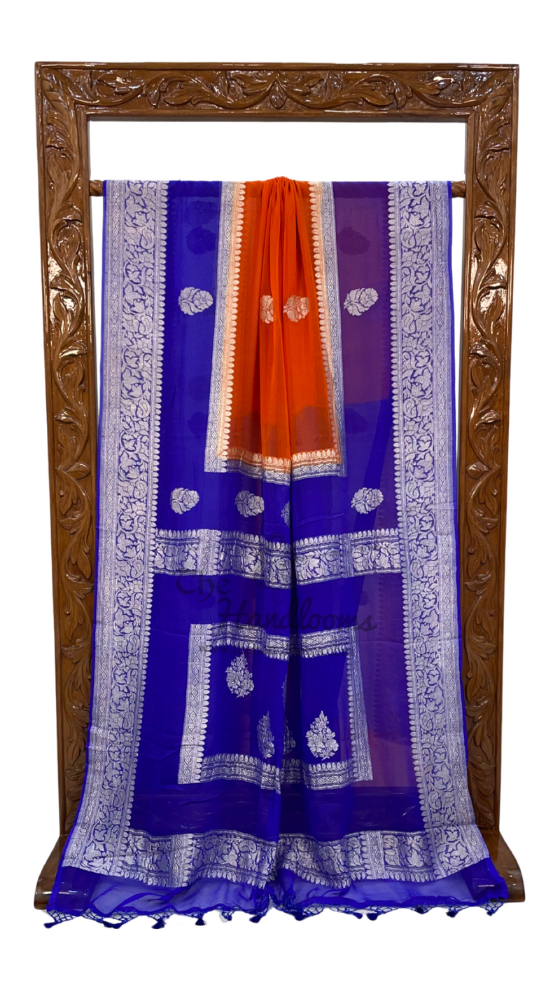Pure Georgette Banarasi Handloom Saree - The Handlooms