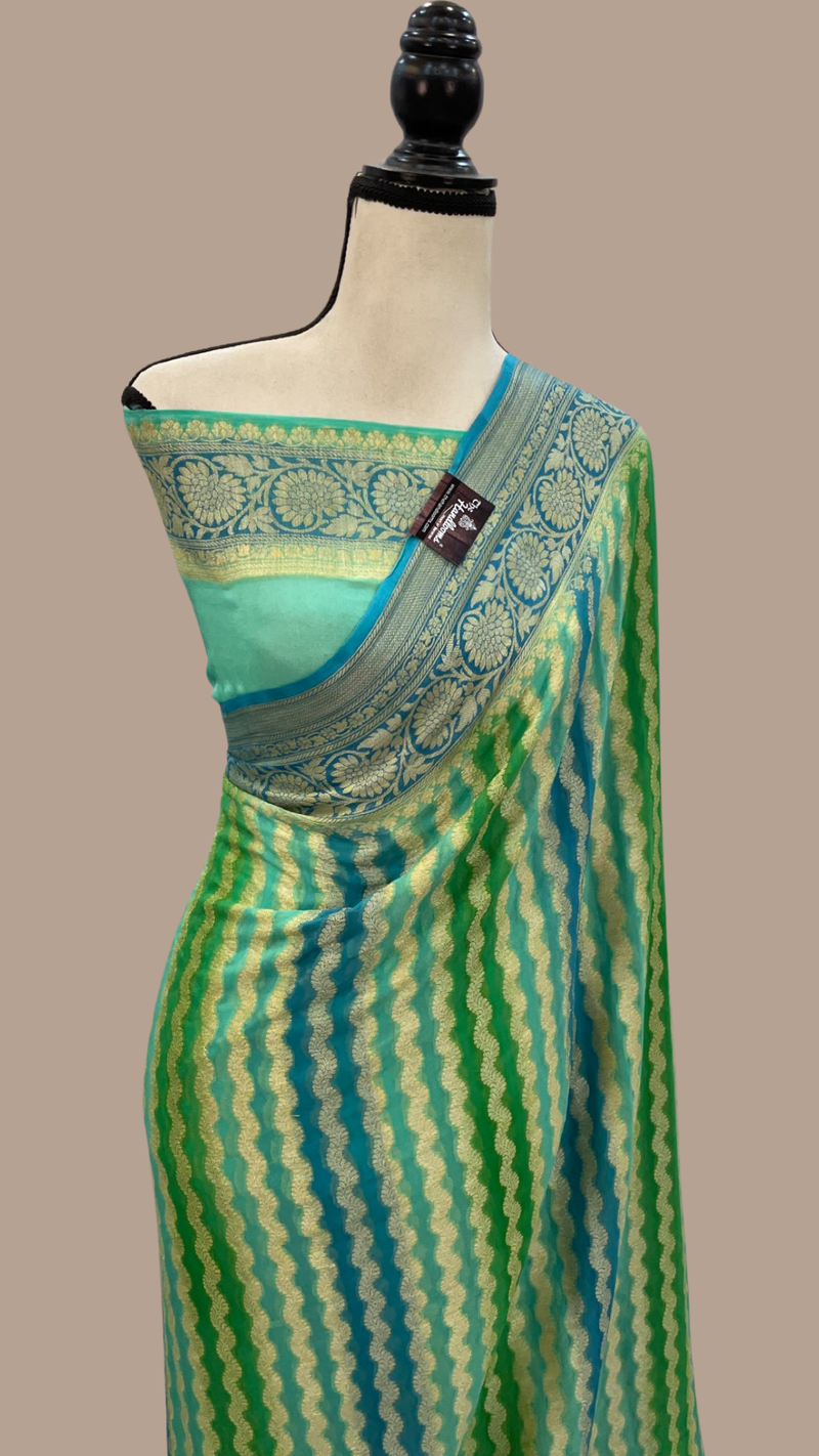 Rangkat Pure Chiffon Khaddi Banarasi Saree - The Handlooms