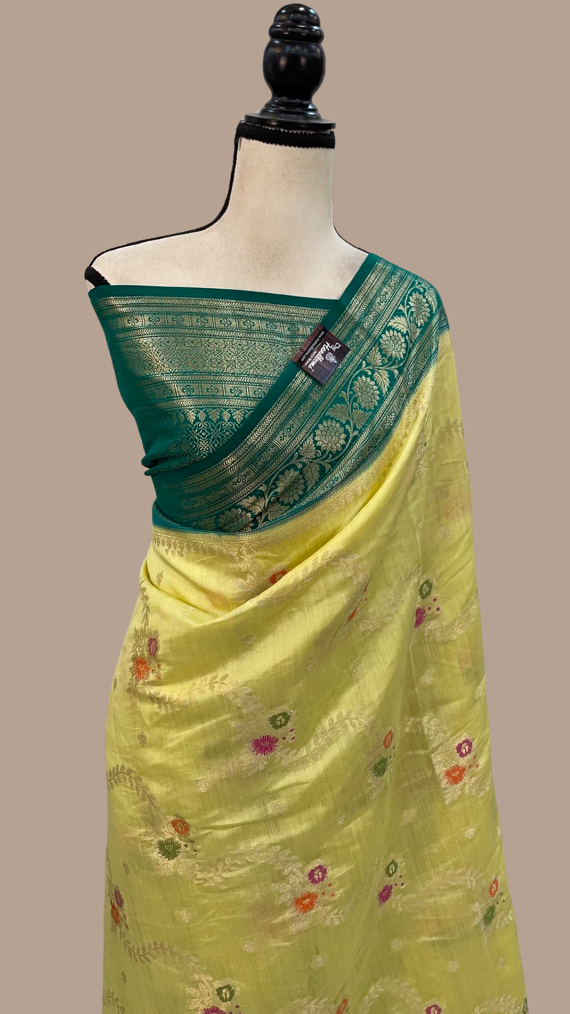 Pure Chiniya Silk Handloom Banarasi Saree - The Handlooms