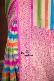 Rangkat Khaddi Georgette Handloom Banarasi Saree - The Handlooms