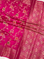 Pure Dupion Silk Banarasi Saree - Gold Zari - The Handlooms