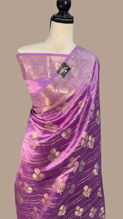 Pure Dupion Silk Banarasi Saree - Gold Zari - The Handlooms