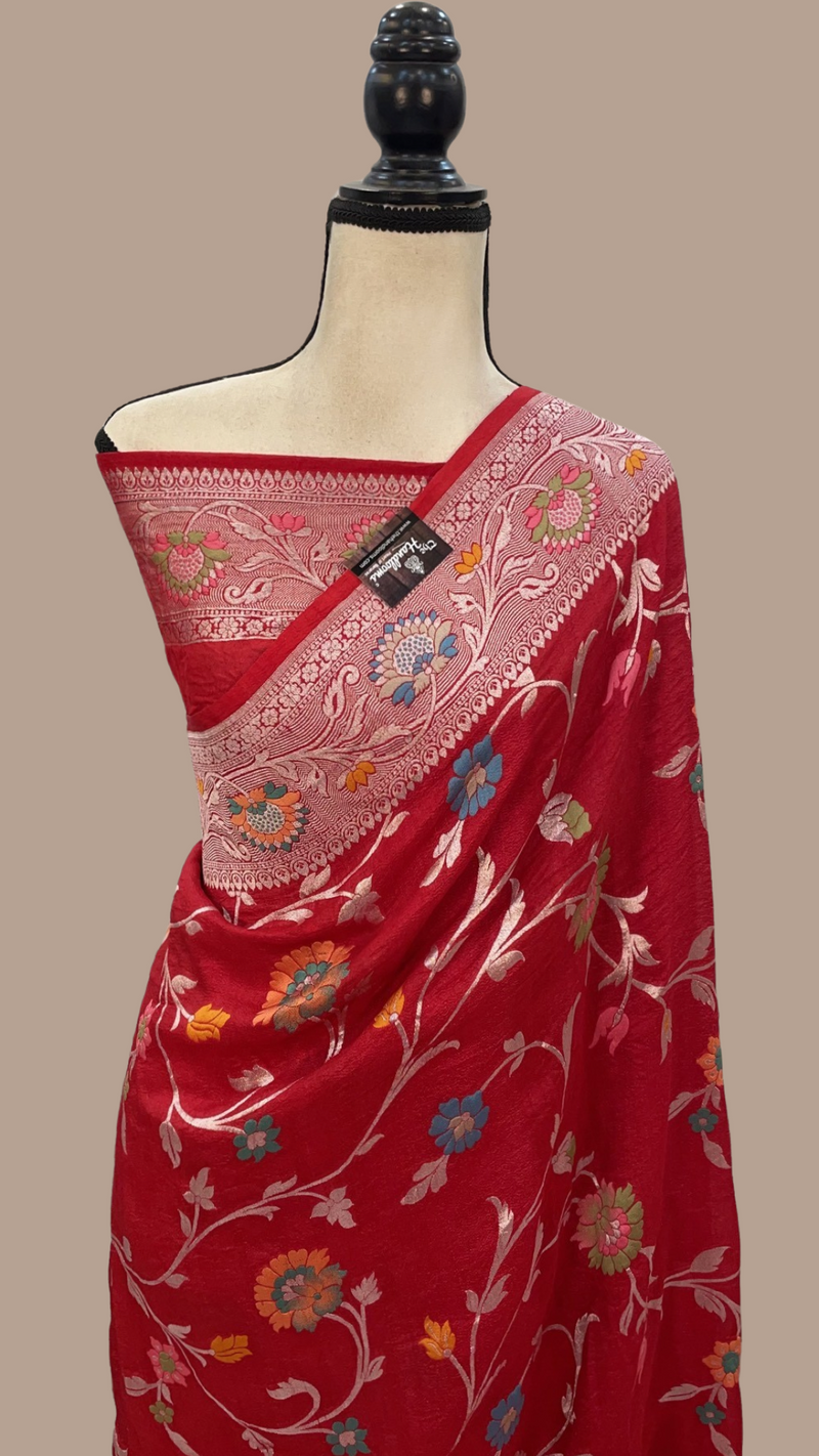 Tussar Georgette Handloom Banarasi Saree - The Handlooms