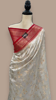Pure Mango Silk Banarasi Handloom Saree - The Handlooms