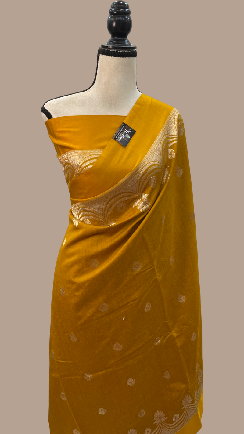 Pure Moonga Khaddi Handloom Banarasi Saree - The Handlooms