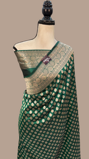 Pure Katan Silk Banarasi Handloom Saree - All over jaal work - The Handlooms