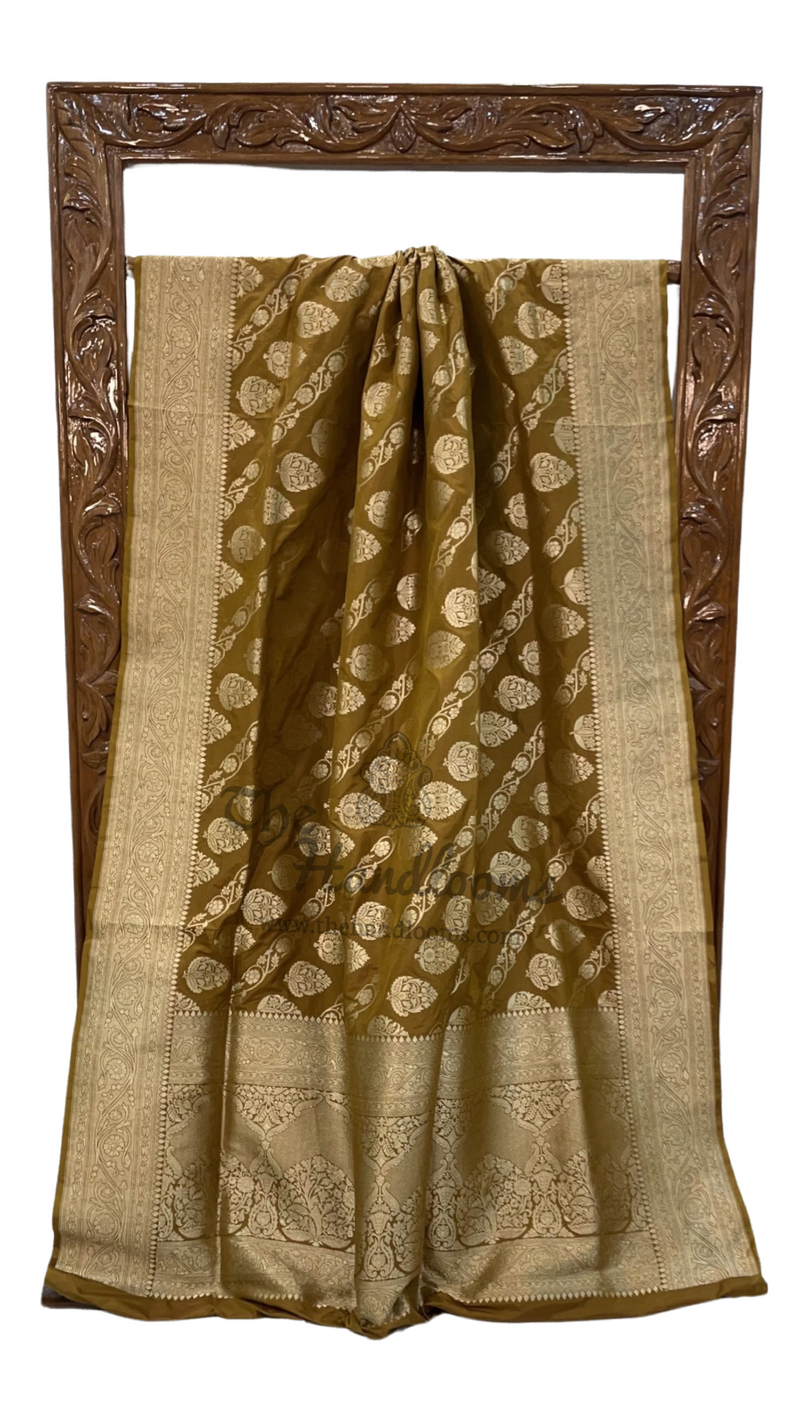 Pure Katan Silk Banarasi Handloom Saree - All Over Jaal Work - The Handlooms