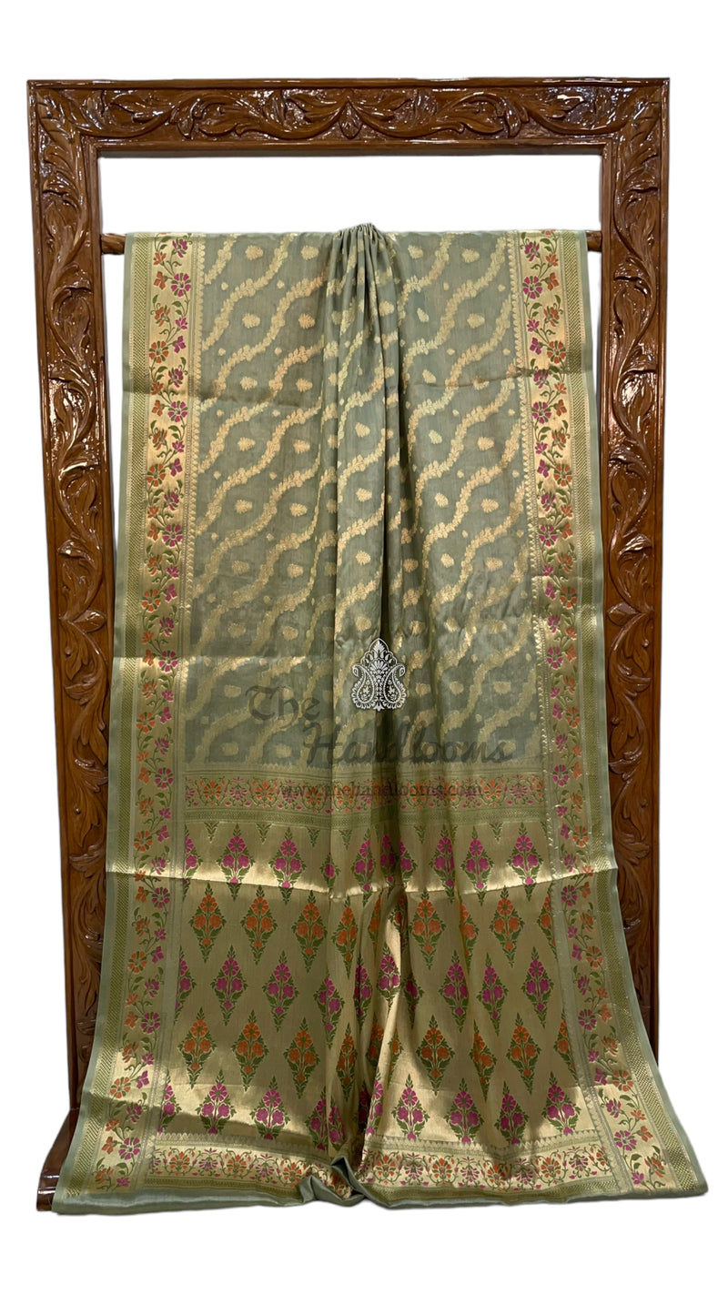 Pure Tussar Silk Handloom Banarasi Saree - The Handlooms