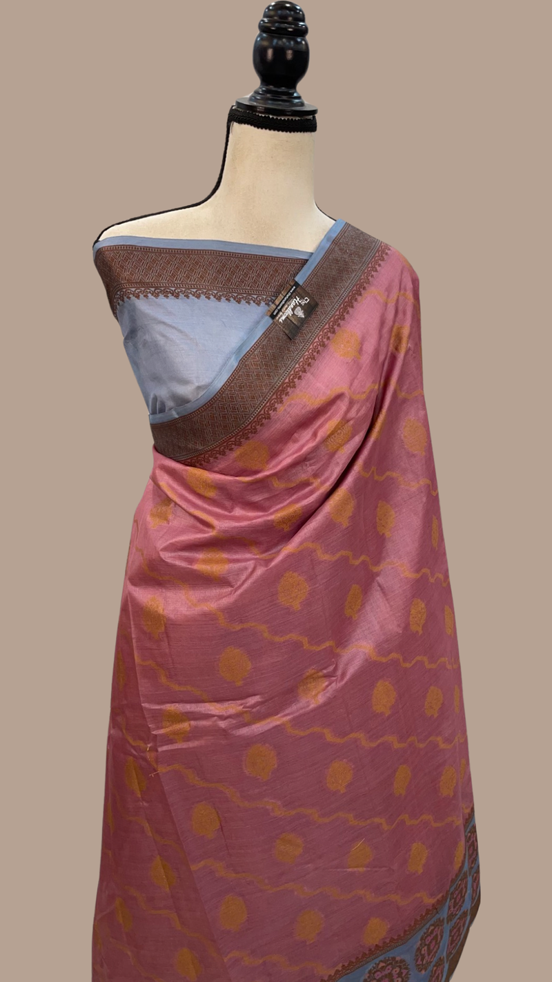 Pure Tussar Silk Handloom Banarasi Saree - The Handlooms