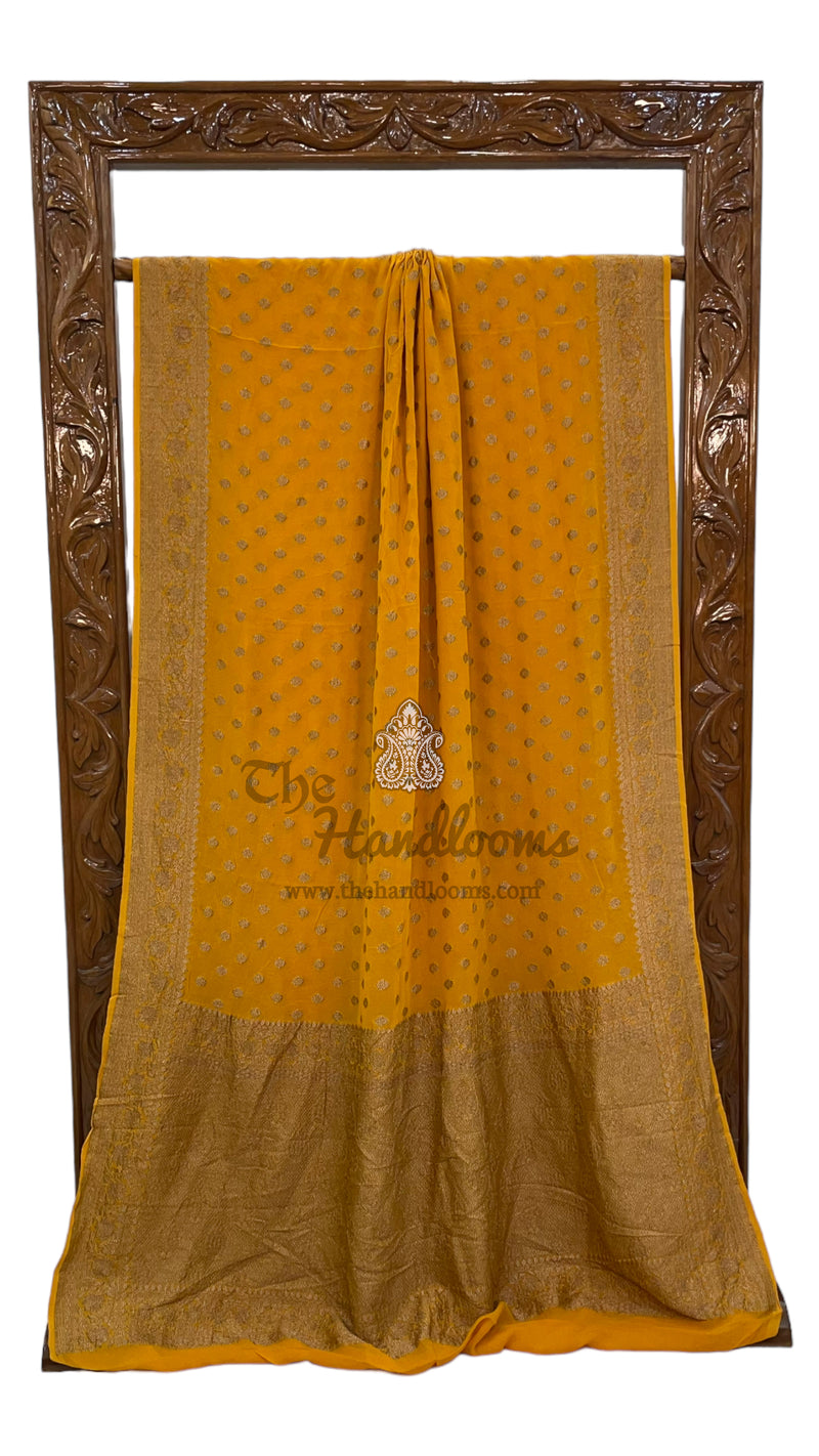 Khaddi Georgette Banarasi Saree -  Antique zari - The Handlooms