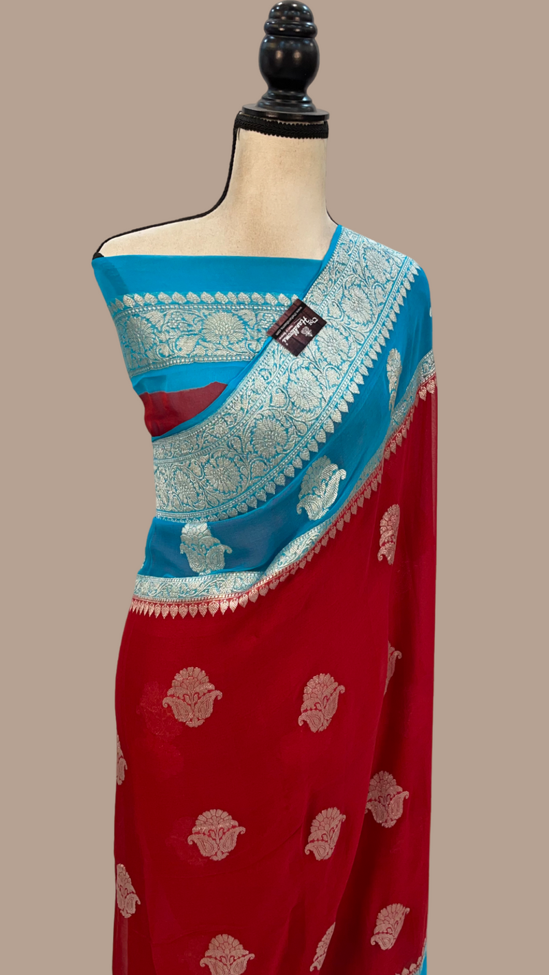 Pure Georgette Banarasi Handloom Saree - The Handlooms