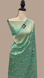 Pure Katan Silk Banarasi Handloom Saree - All Over Jaal Work - The Handlooms