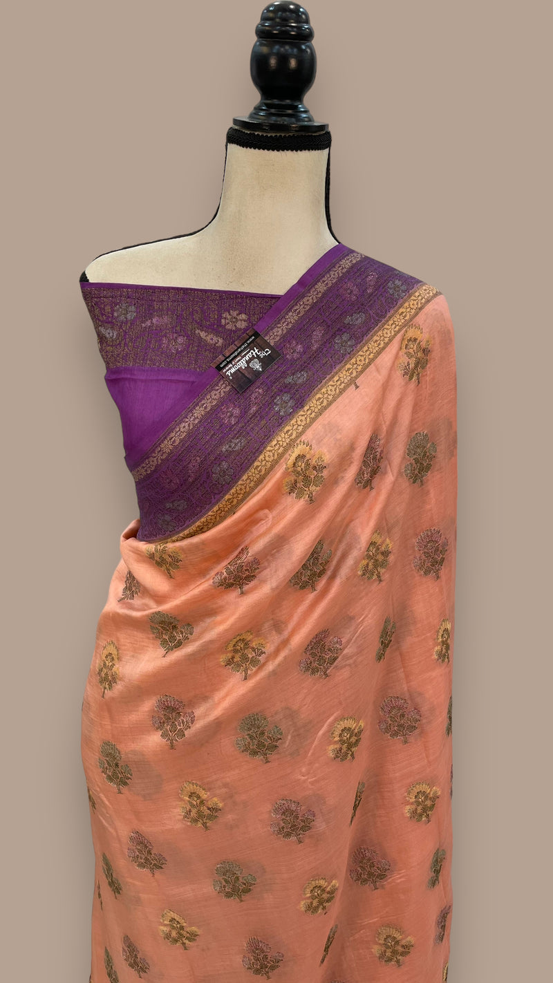 Pure Butter Crepe Banarasi Saree - The Handlooms