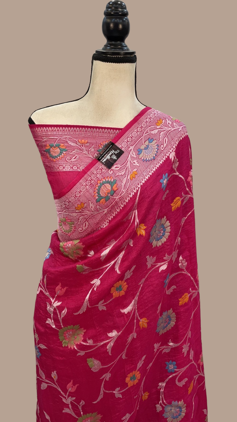 Tussar Georgette Handloom Banarasi Saree - The Handlooms