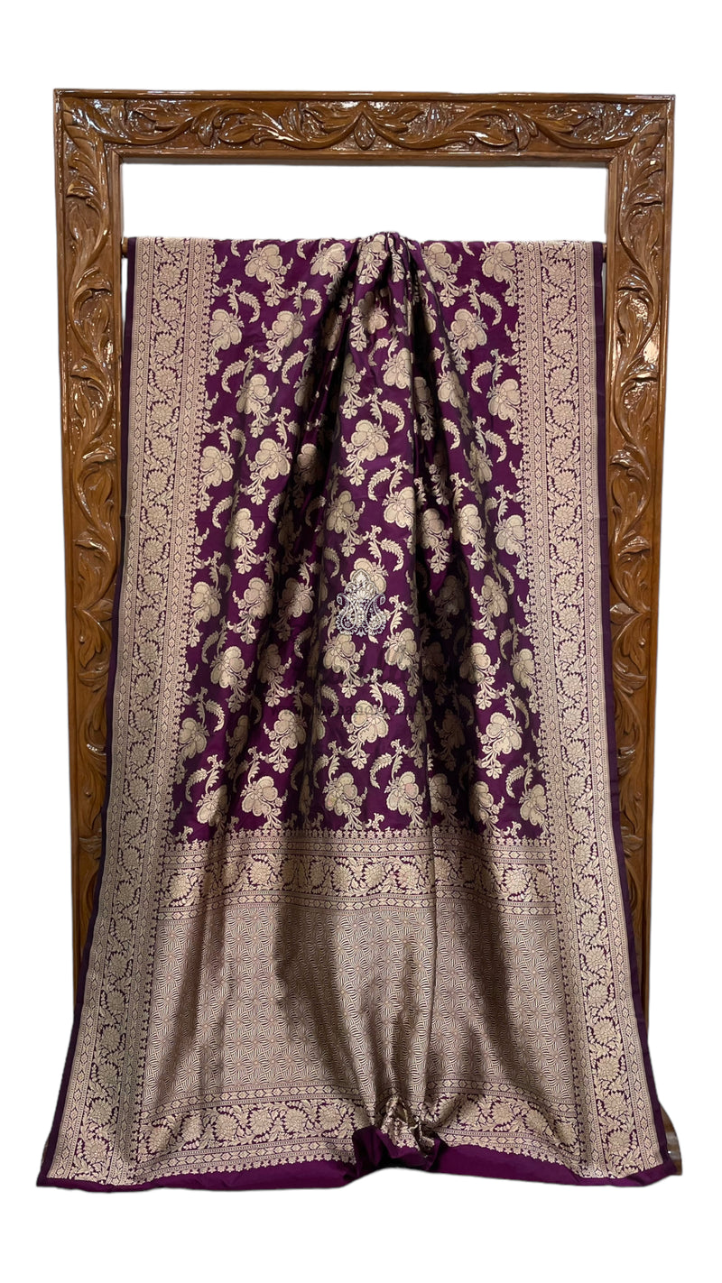 Pure Katan Silk Banarasi Handloom Saree - All Over Jaal Work - The Handlooms