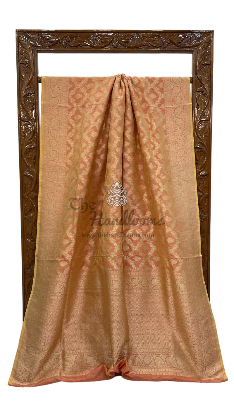Pure Katan Silk Banarasi Handloom Saree - All Over Jaal Work - The Handlooms