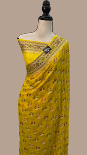Pure Chiffon Khaddi Banarasi Saree - The Handlooms