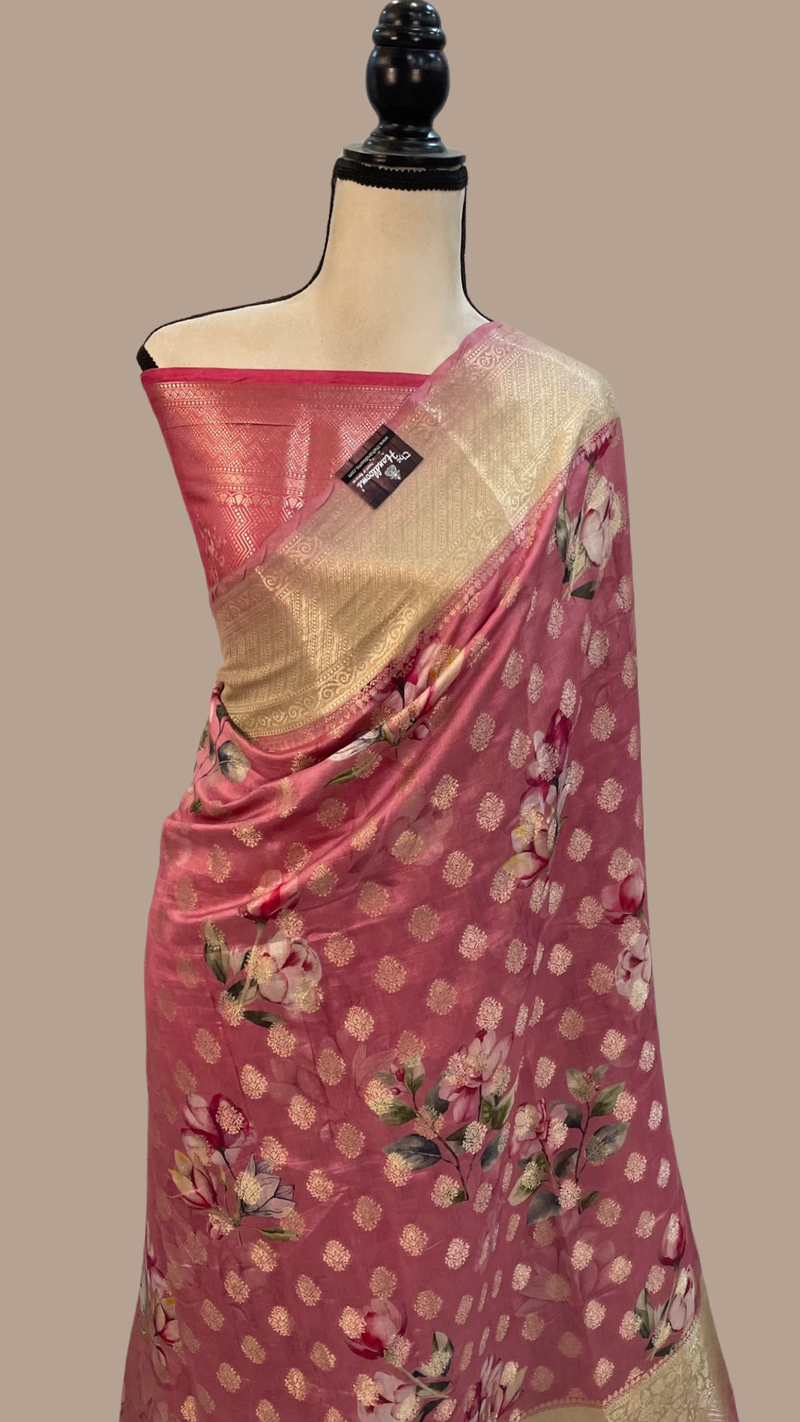 Pure Chiniya Silk Handloom Banarasi Saree - The Handlooms