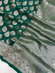 Pure Katan Silk Banarasi Handloom Saree - All Over Jaal Work - The Handlooms