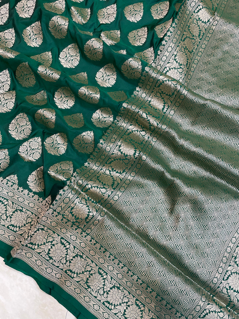 Pure Katan Silk Banarasi Handloom Saree - All Over Jaal Work - The Handlooms