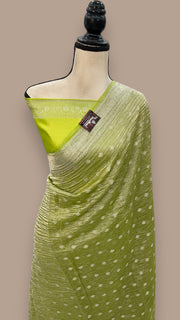 Pure Kora Tissue Crush Handloom Banarasi Saree - The Handlooms