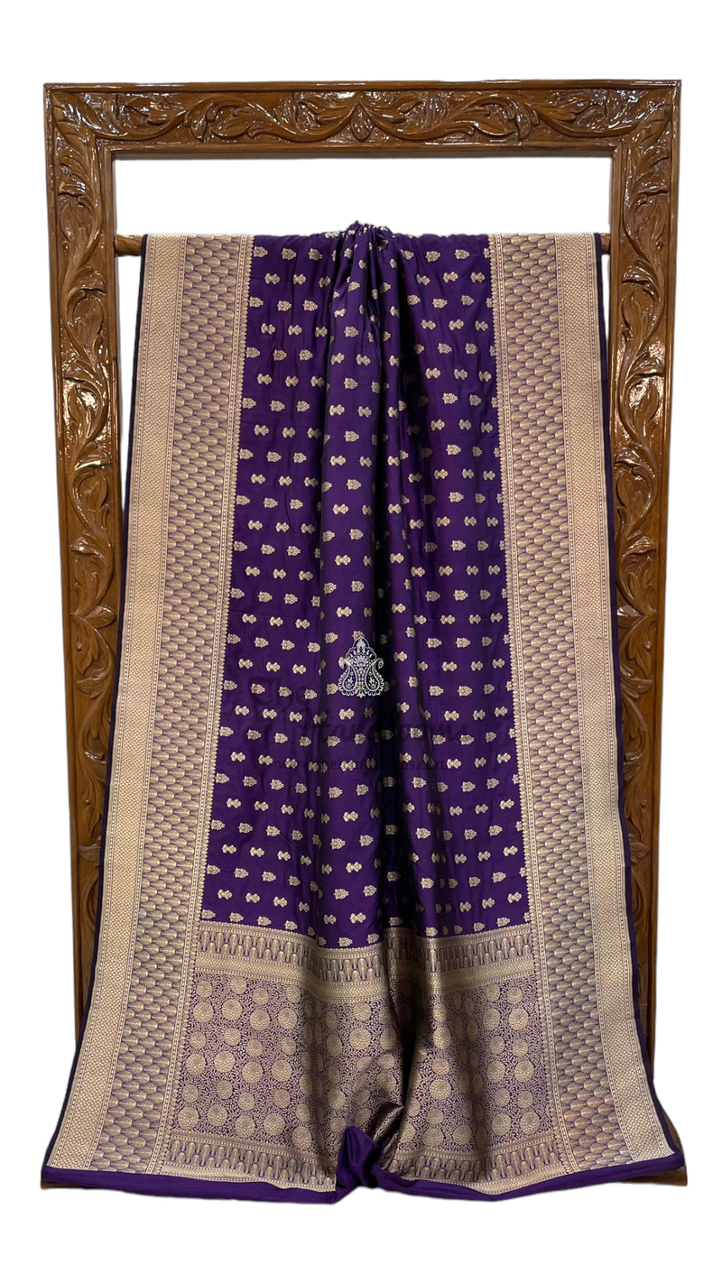 Pure Katan Silk Banarasi Handloom Saree - All over Jaal work - The Handlooms
