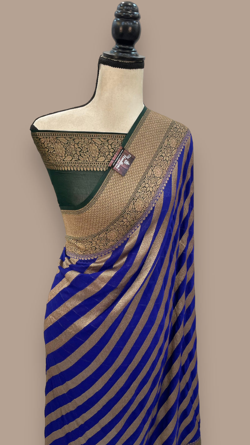 Khadki Georgette Banarasi Saree -  Antique zari - The Handlooms
