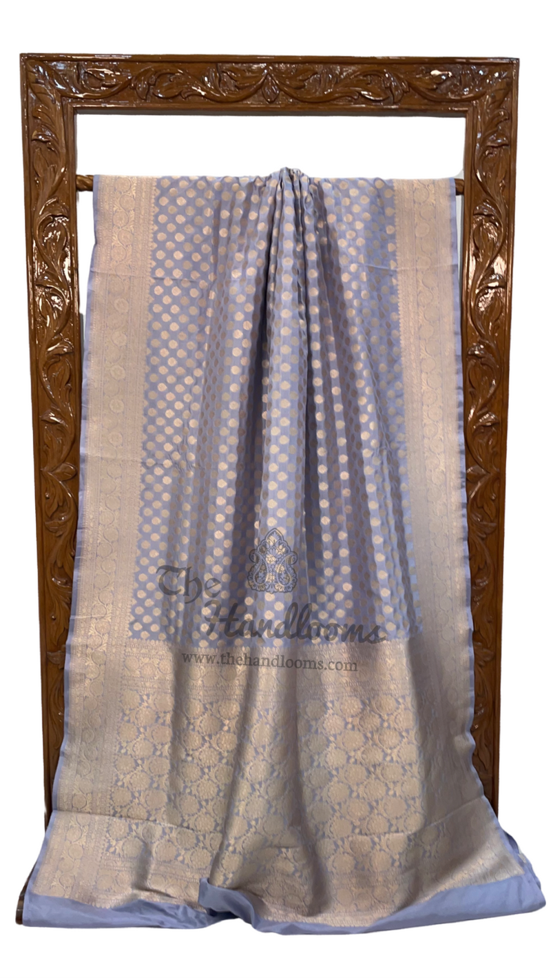 Pure Katan Silk Banarasi Handloom Saree - All over jaal work - The Handlooms