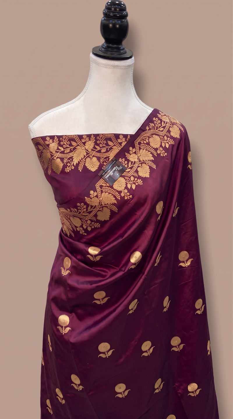 Pure Katan Silk Banarasi Handloom Saree - All Over Kadua Motifs