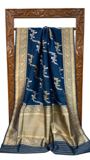 Pure Katan Silk Banarasi Handloom Saree - All over Sona Roopa kadiyal Jaal work - The Handlooms