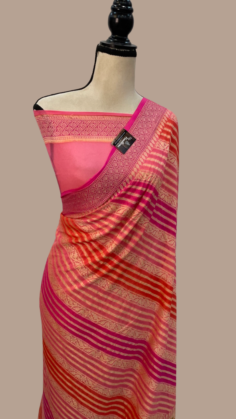 Rangkat Pure Chiffon Khaddi Banarasi Saree - The Handlooms