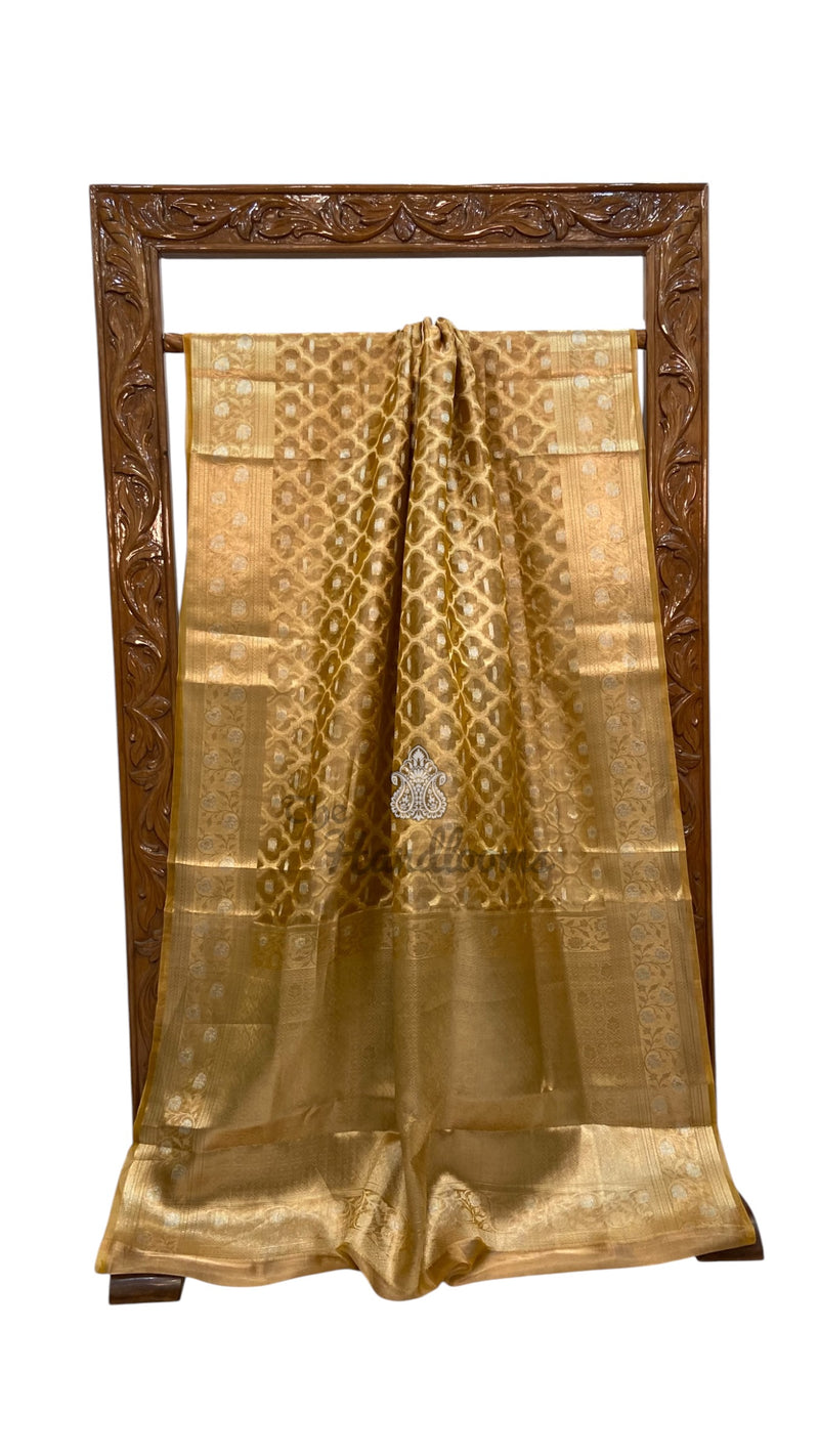 Pure Kora Tissue Silk Handloom Banarasi Saree