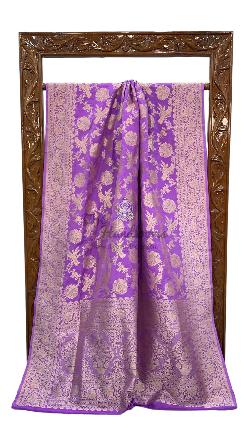 Pure Katan Silk Banarasi Handloom Saree - All Over Jaal Work - The Handlooms
