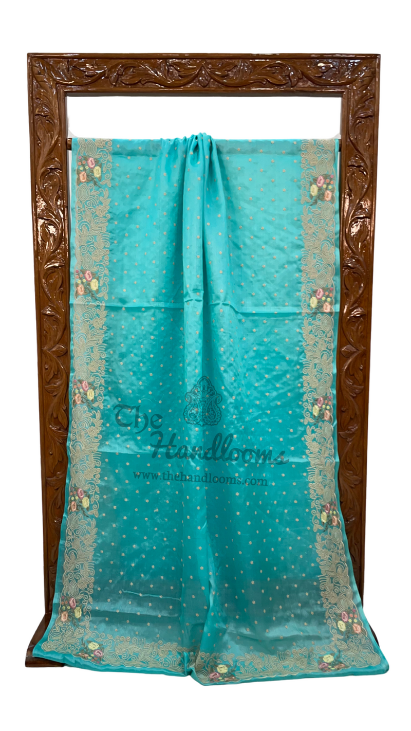 Tussar Silk Handloom Banarasi Saree With Chikankari - The Handlooms