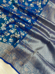 Pure Katan Silk Banarasi Handloom Saree - All Over Jaal Work - The Handlooms