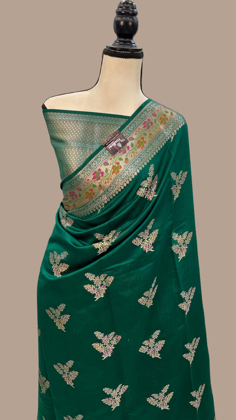 Pure Chiniya Silk Handloom Banarasi Saree - The Handlooms